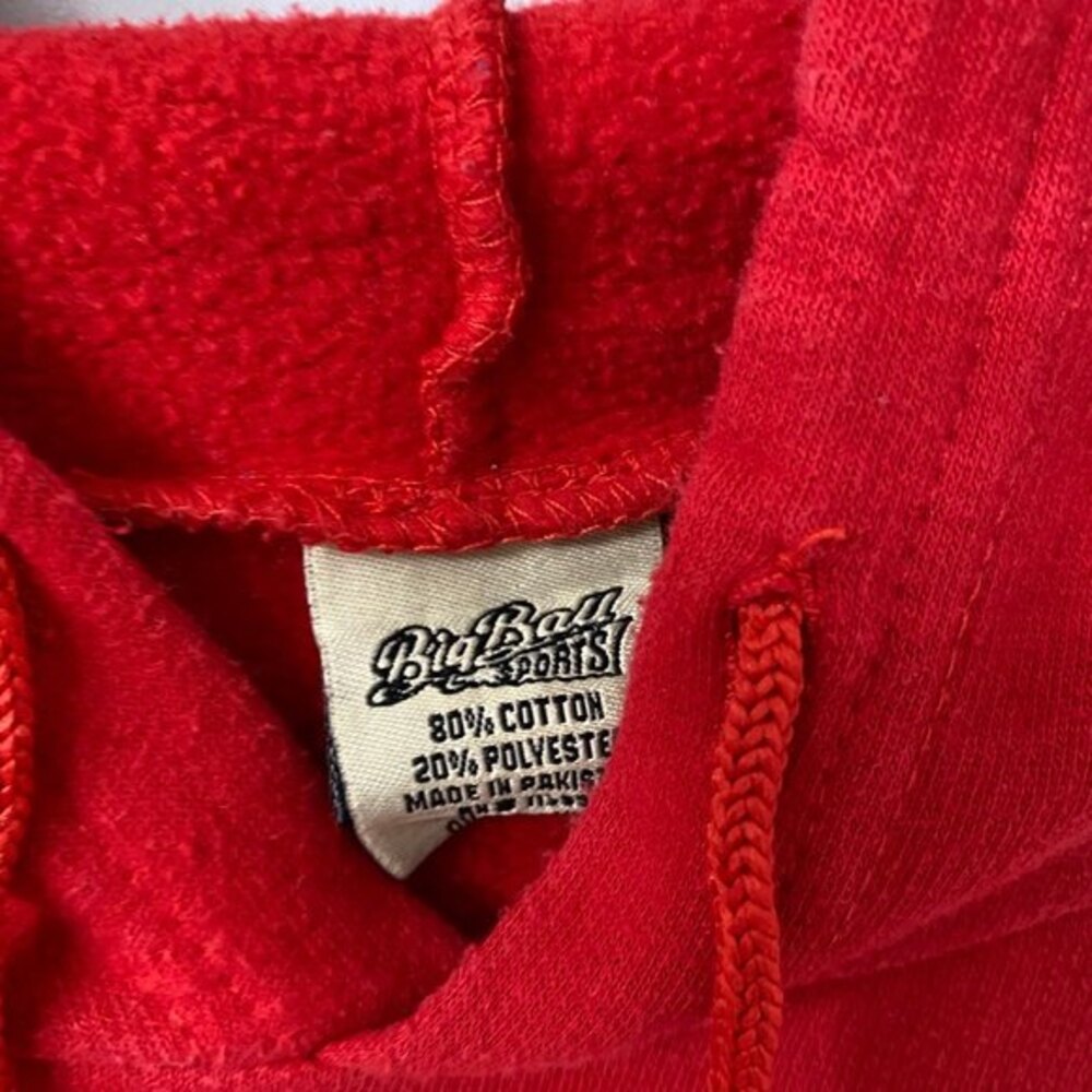 Big Ball Sports Men's Ohio State Drawstring Hooded Long Sleeve Sweater. Red. 2XL - Picture 4 of 7
